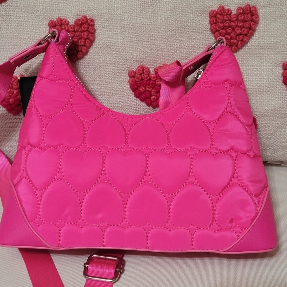 wild fable hot  pink quilted heart purse/ bag nwt - Picture 3 of 3